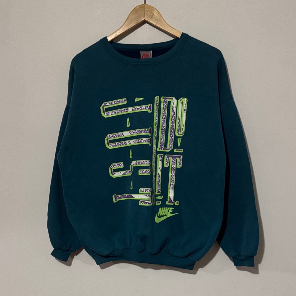 Vintage Nike Crewneck / Just Do It / Large / 80s / 90s